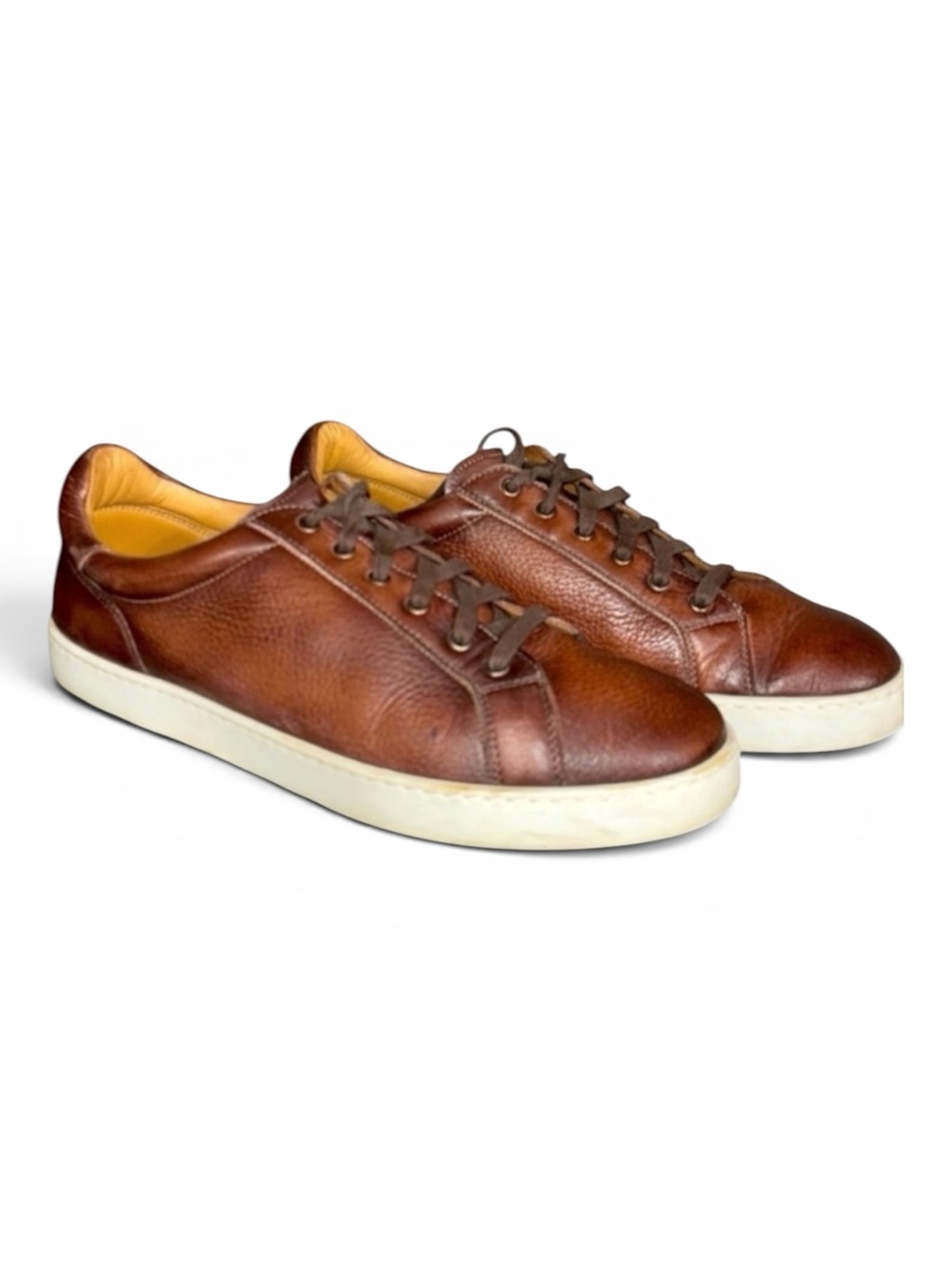 Magnanni Costa Lo Cognac Leather Low Top Sneakers Mens Size 11